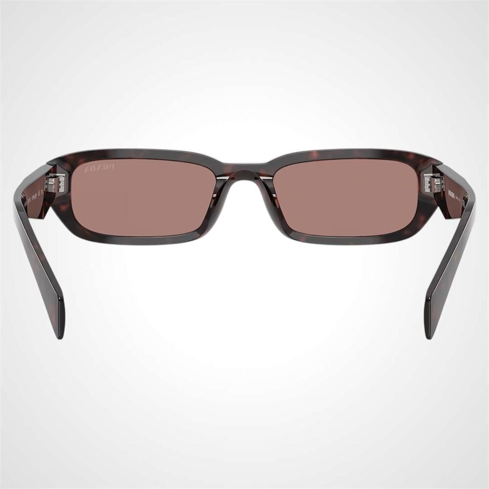 New PRADA Sunglasses Brown Tortoise Symbole Logo Rectangle w/ Case - Picture 5 of 6